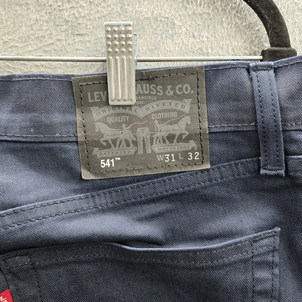 Levi's 541 Men Jeans 31X32 Navy Tapered Athletic Fit Twill 32